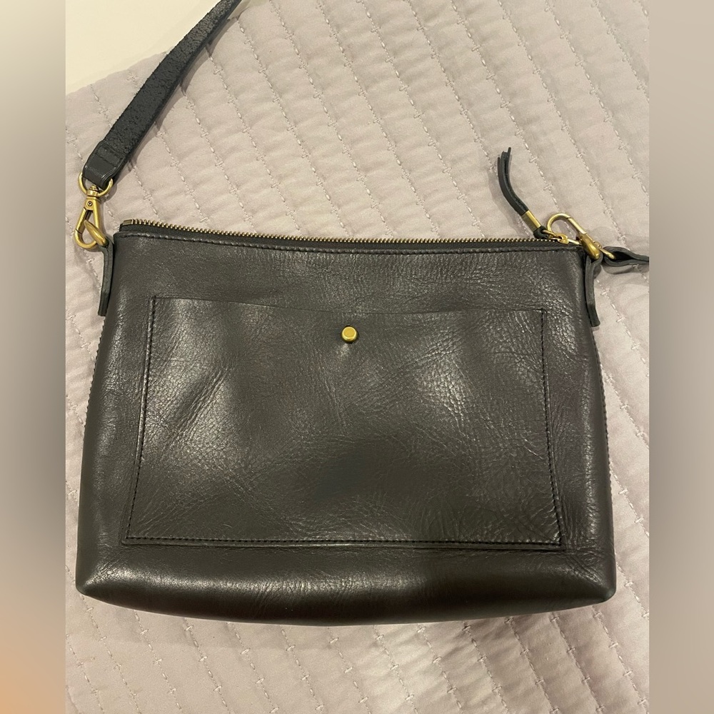 Madewell Transport Shoulder Bag, black leather